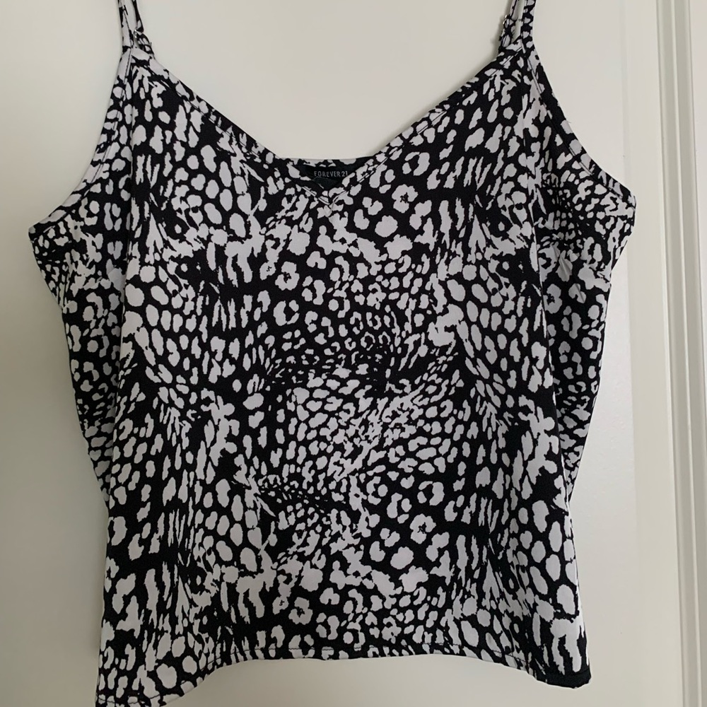 Forever 21 tank, animal print silky, size m